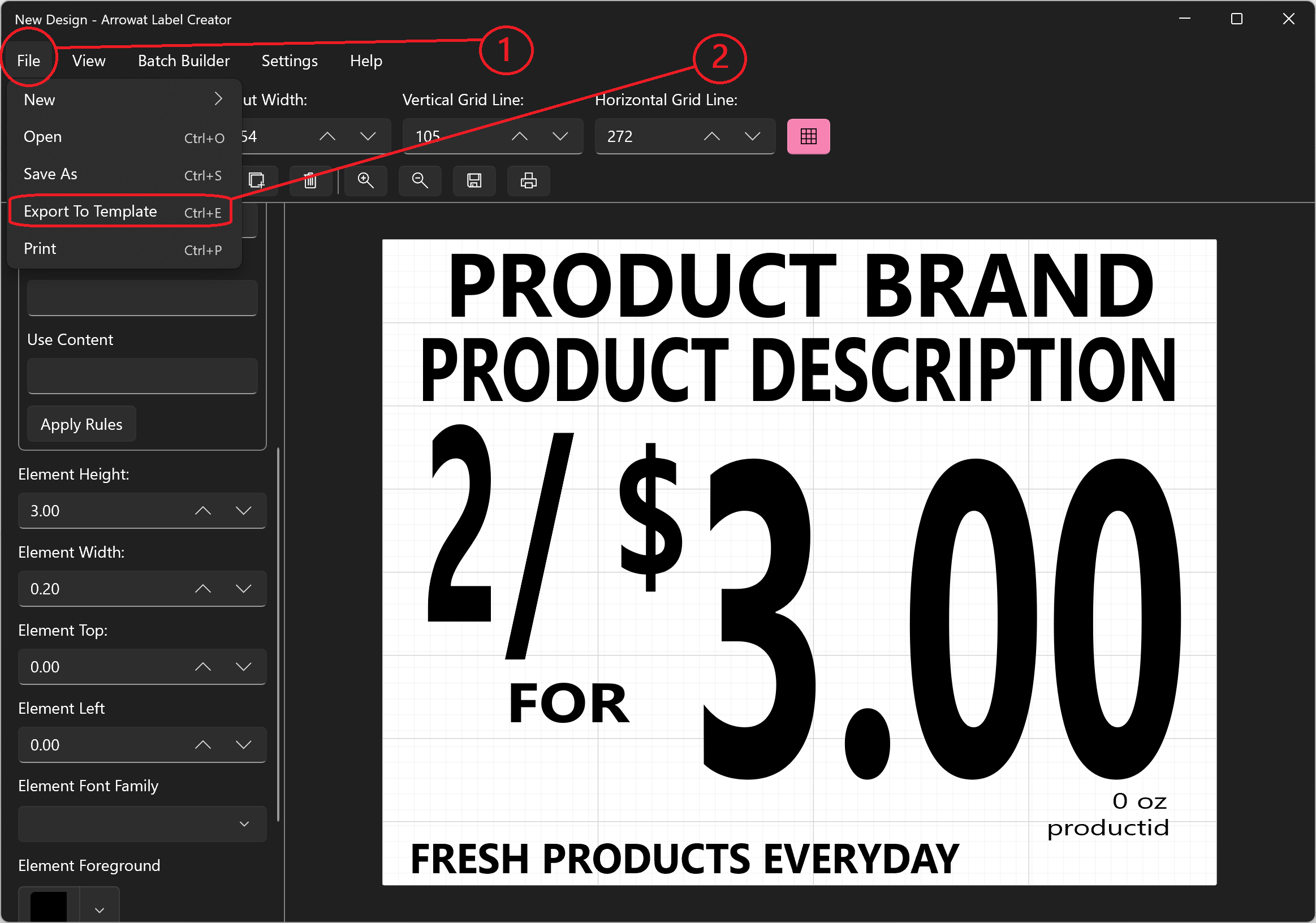 Arrowat Label Creator Final Label Design Export