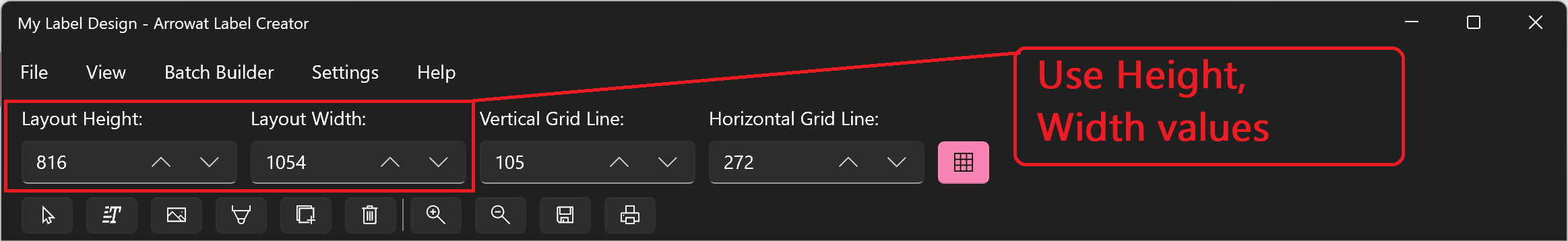 Arrowat Label Creator Layout